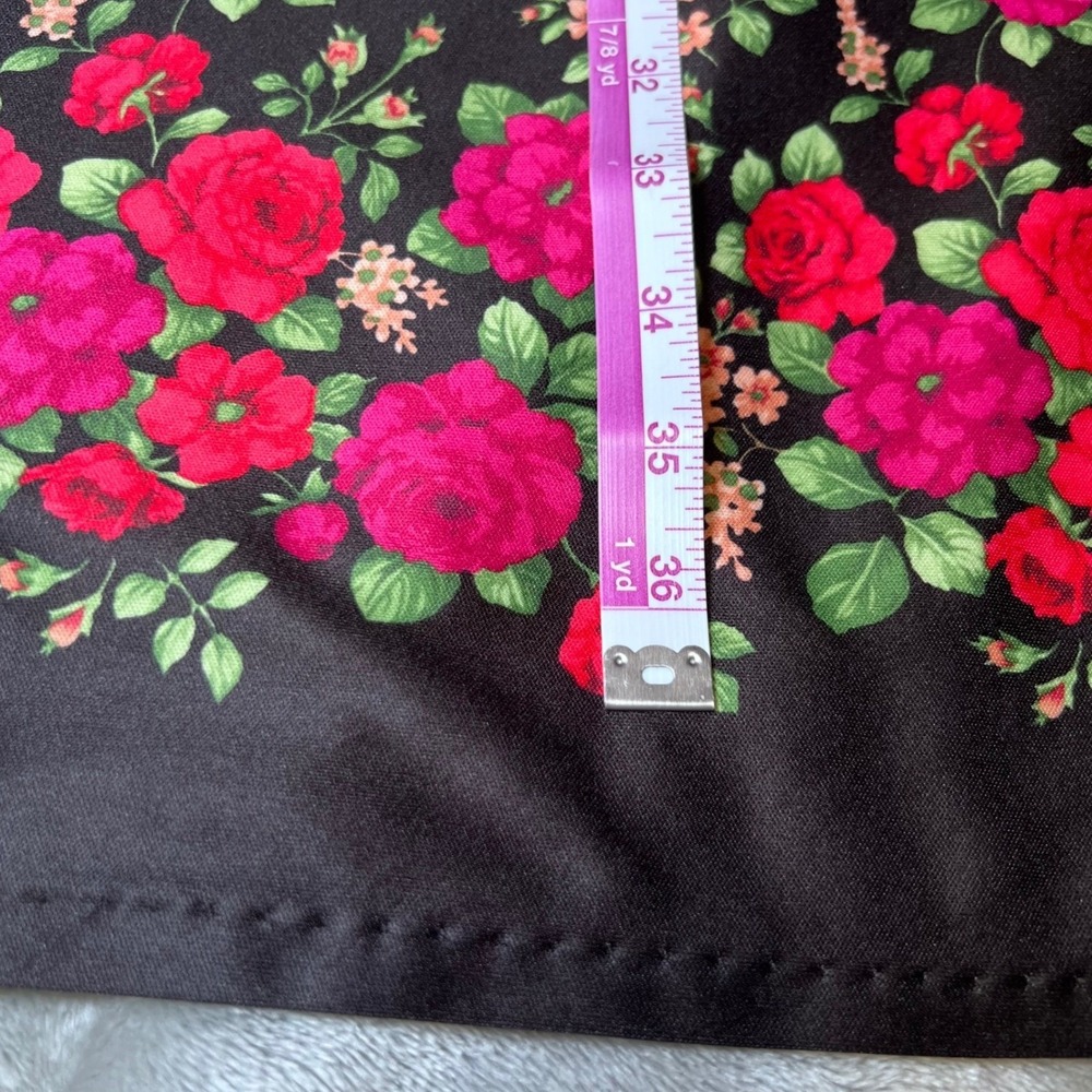 Anthony Richards Womens Size 1X Nightgown Black Red Floral MuuMuu House Gown - Picture 9 of 14